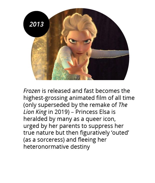 Film still from Frozen. Elsa is reaching out